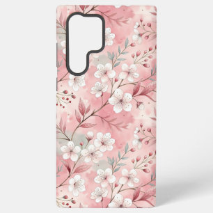 Sakura Flower Pattern Pink Samsung Galaxy S22 Ultra Case
