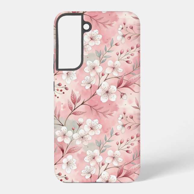Sakura Flower Pattern Pink  Samsung Galaxy Case (Back)