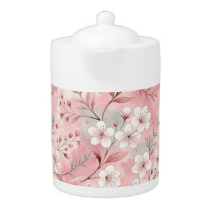 Sakura Flower Pattern Pink  Teapot