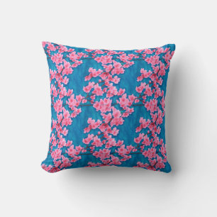 Sakura flower throw pillow