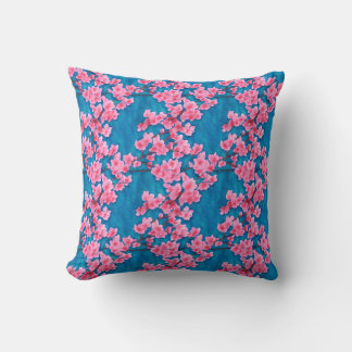 Sakura flower throw pillow