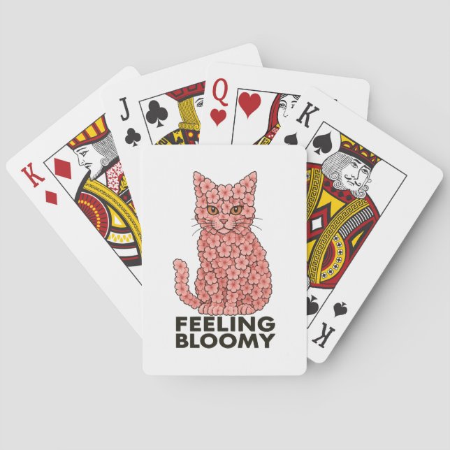 Sakura Flowers Cat Feeling Bloomy Poker Cards (Back)