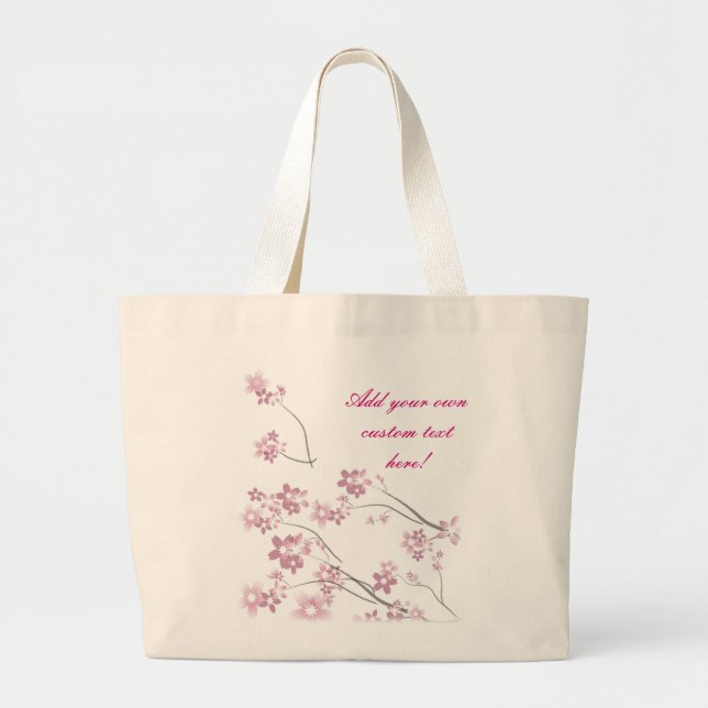 Sakura Flowers Large Tote Bag (Front)