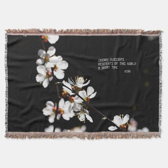 Sakura flowers throw blanket (Front)