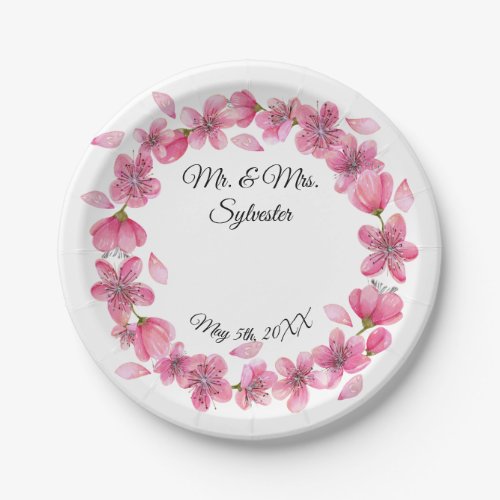 Sakura Flowers Wedding Reception Paper Plates 7