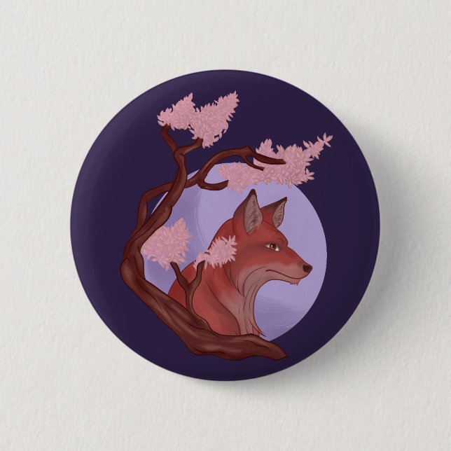 Sakura Fox Button (Front)