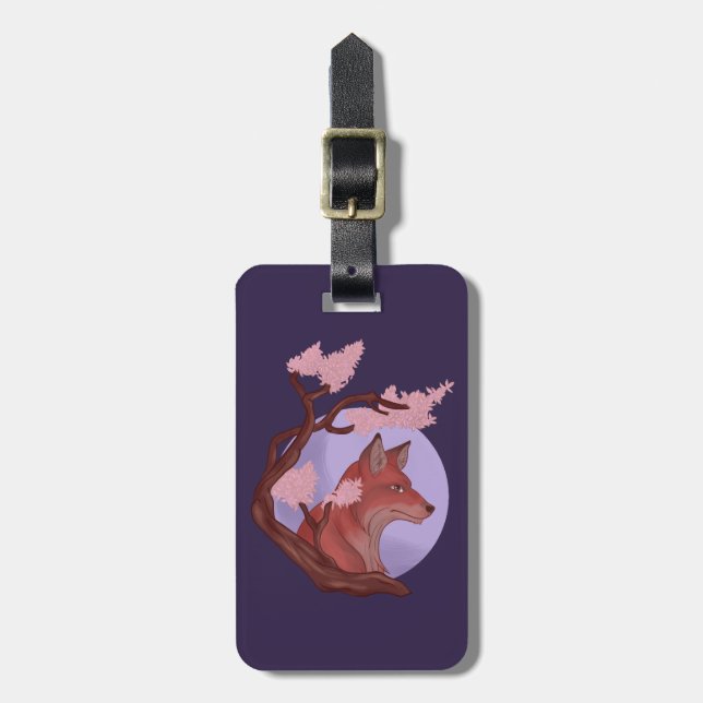 Sakura Fox Luggage Tag (Front Vertical)