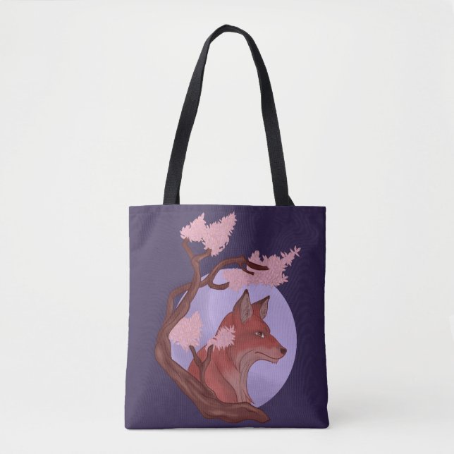 Sakura Fox Tote Bag (Front)