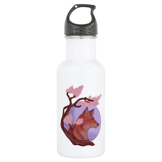 Sakura Fox Water Bottle (Front)