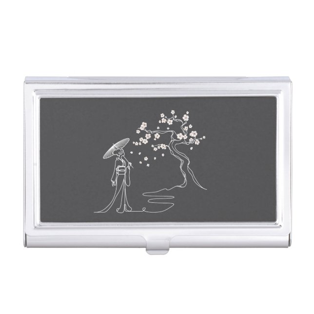 Sakura Grace: Kimono Woman Card Holder (Front)
