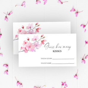 Sakura - guess how many kisses bridal game enclosure card