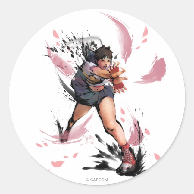 Sakura Hadoken Classic Round Sticker (Front)