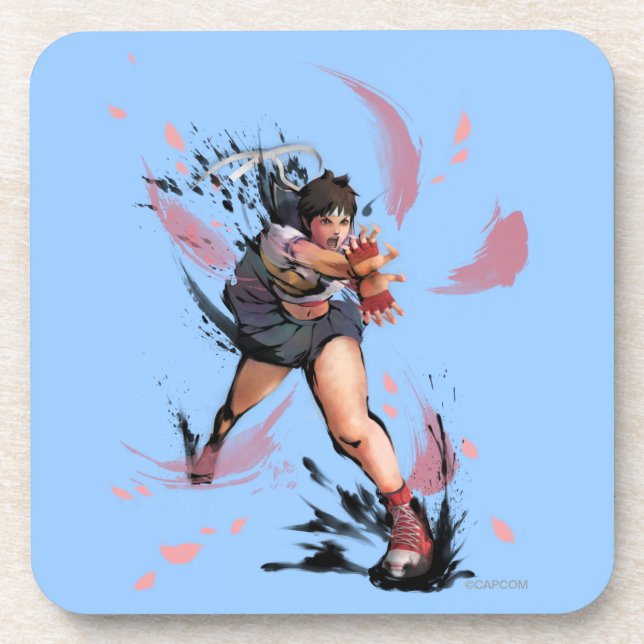 Sakura Hadoken Drink Coaster (Front)