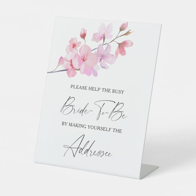 Sakura - help the busy bride Address Poster Pedestal Sign (Front)