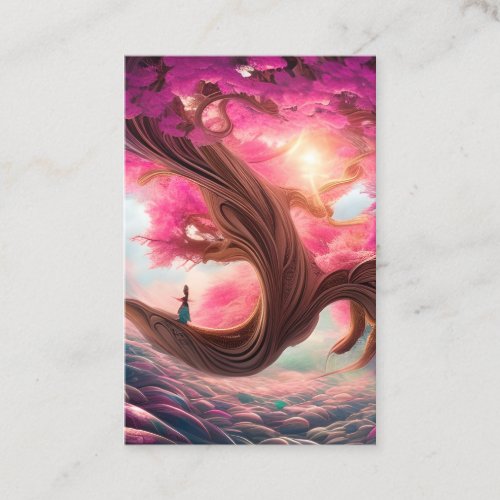 Sakura in Fantasy Landscape Painting Business Card