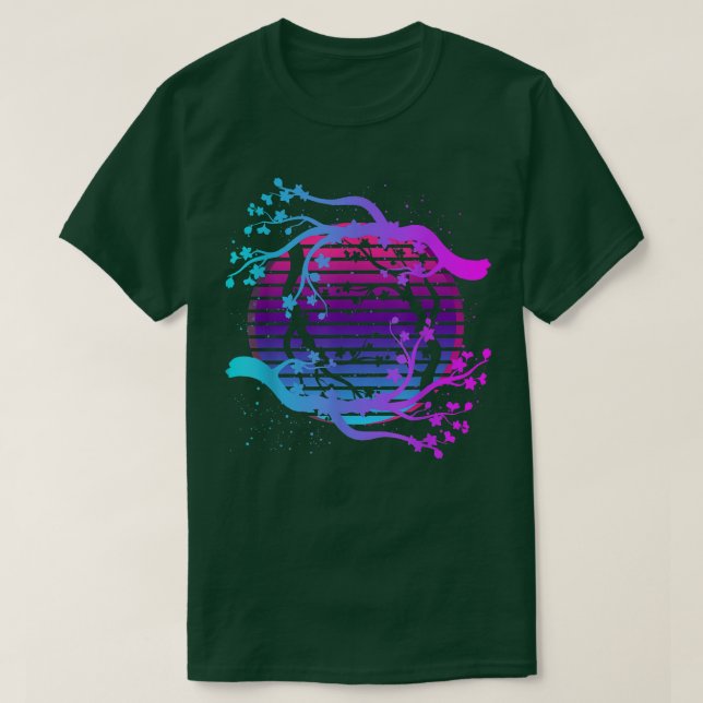 Sakura Japan Flower Retro Vaporwave Cherry Blossom T-Shirt (Design Front)