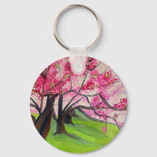 Sakura Japanese Cherry Blossom art Keychain