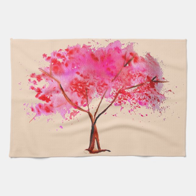 Sakura Japanese Cherry Blossom art Kitchen Towel (Horizontal)