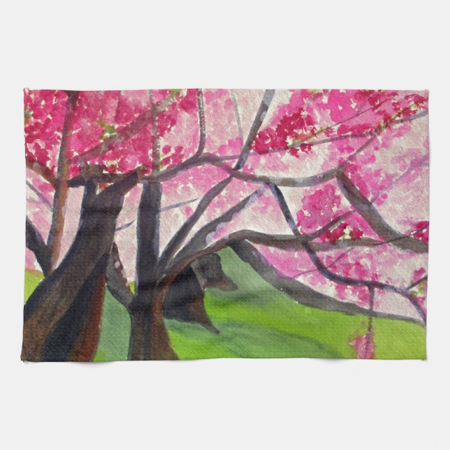 Sakura Japanese Cherry Blossom art Towel (Horizontal)