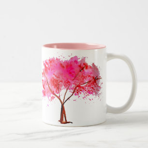 Sakura Japanese Cherry Blossom art Two-Tone Coffee Mug