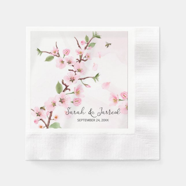 Sakura Japanese Cherry Blossom Asian Napkins (Front)