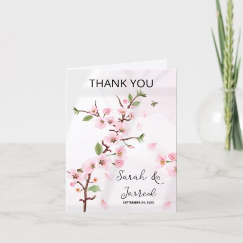Sakura Japanese Cherry Blossom Asian Thank You Card