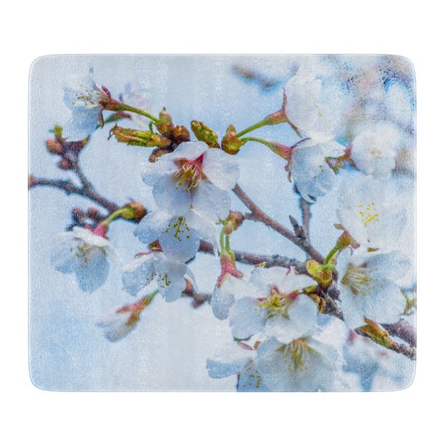 Sakura - Japanese Cherry Blossom Cutting Board (Front)
