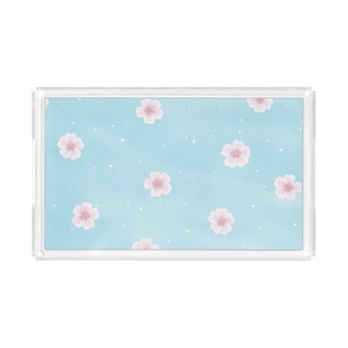 Sakura Japanese Cherry Blossom Floral Acrylic Tray