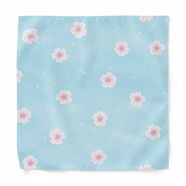 Sakura Japanese Cherry Blossom Floral Bandana (Front)
