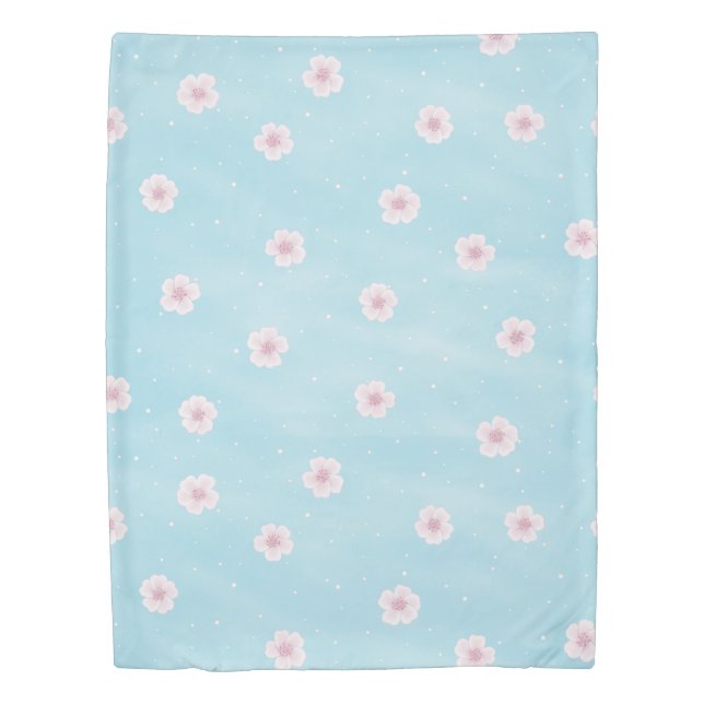 Sakura Japanese Cherry Blossom Floral Duvet Cover (Front)