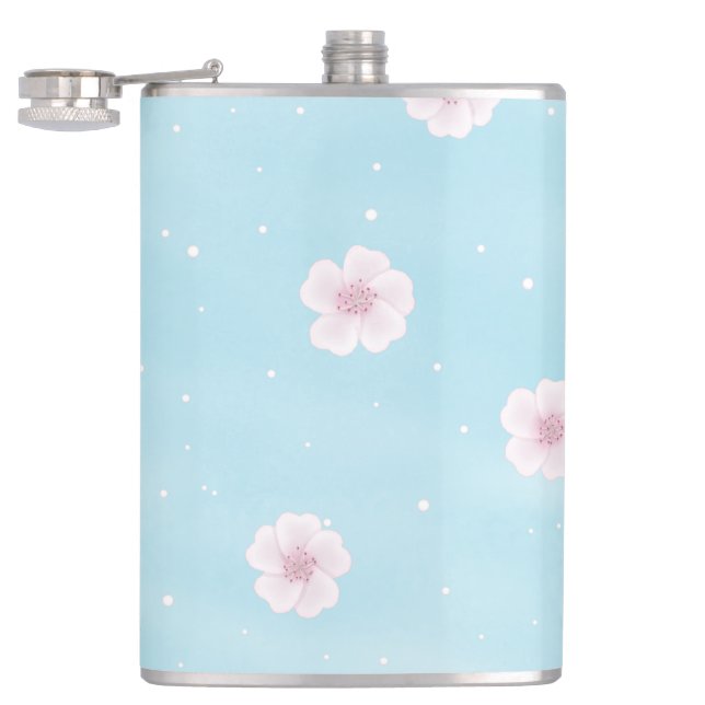 Sakura Japanese Cherry Blossom Floral Flask (Opened)