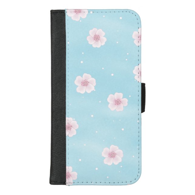 Sakura Japanese Cherry Blossom Floral iPhone Wallet Case (Front)
