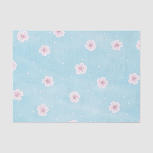 Sakura Japanese Cherry Blossom Floral Tissue Paper (Front)