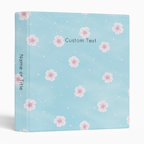 Sakura Japanese Cherry Blossom Personalized 3 Ring Binder