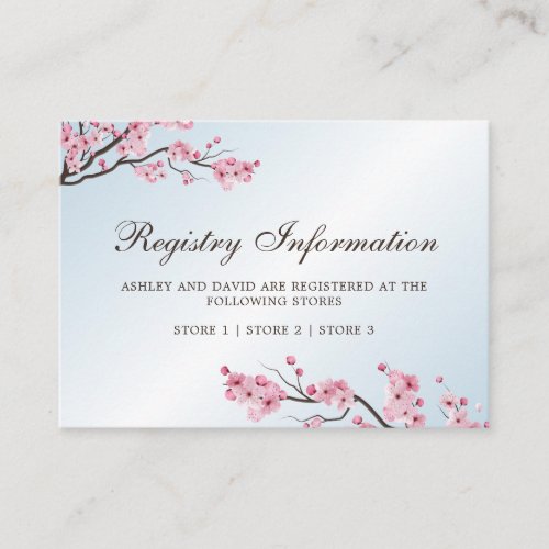 Sakura Japanese Cherry Blossom Registry Info Card