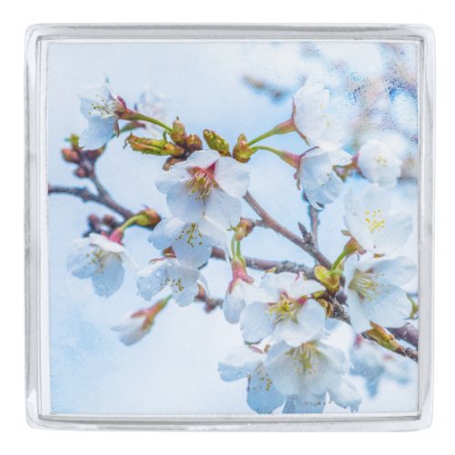 Sakura _ Japanese Cherry Blossom Silver Finish Lapel Pin