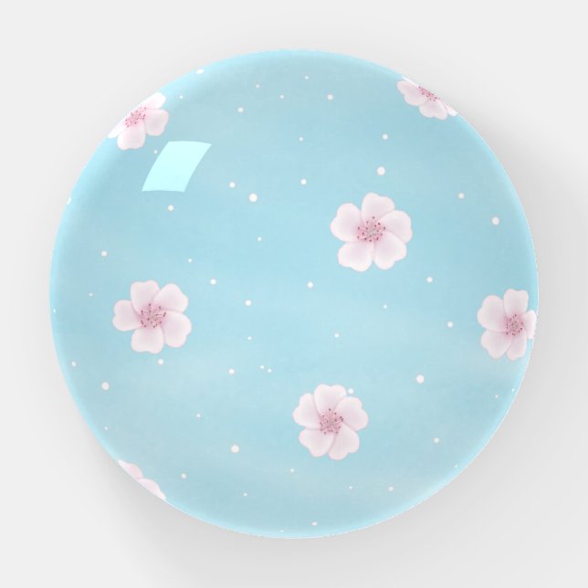 Sakura Japanese Cherry Blossom Spring Floral Paperweight (Front)