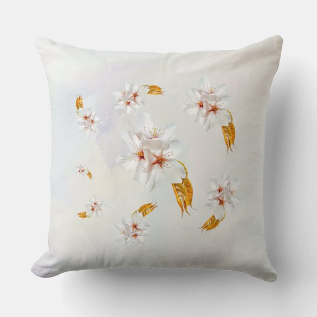 Sakura - Japanese cherry blossom Throw Pillow (Front)