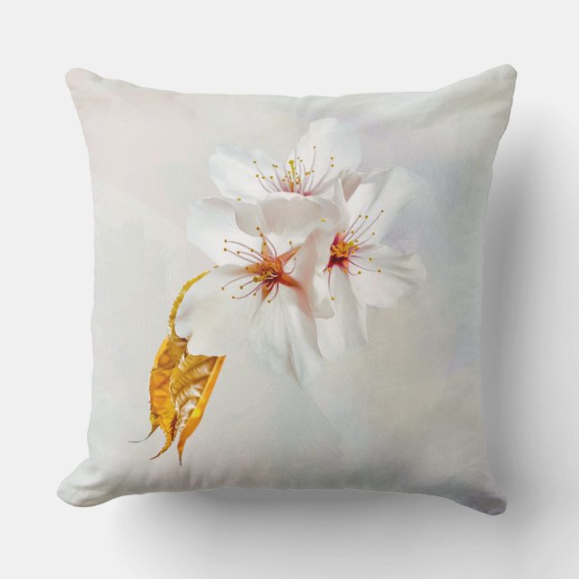Sakura - Japanese cherry blossom Throw Pillow (Front)