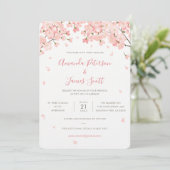 Sakura Japanese Cherry Blossoms Wedding Invitation (Standing Front)