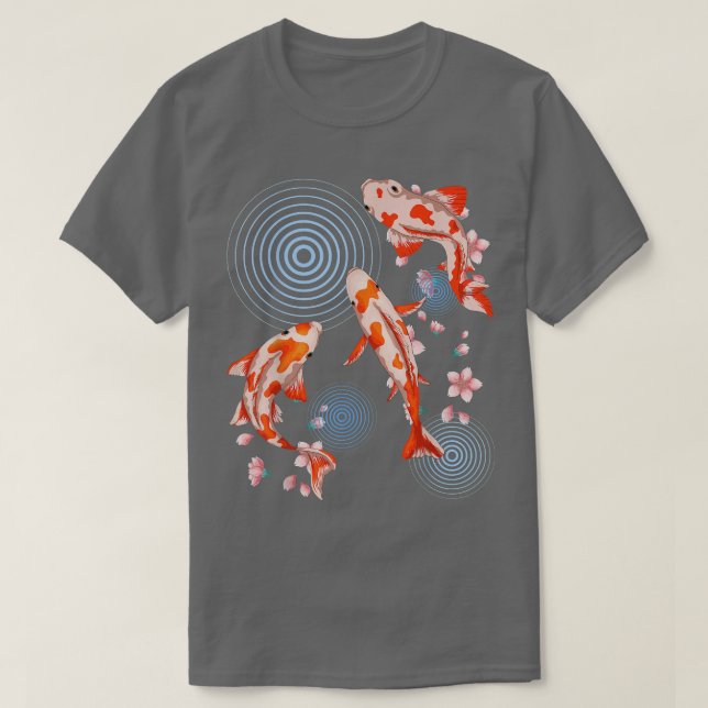 Sakura Japanese Fish Cherry Blossom Nishikigoi Koi T-Shirt (Design Front)