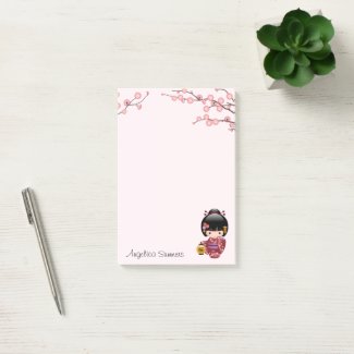 Sakura Kokeshi Doll Cute Geisha Girl Pink
