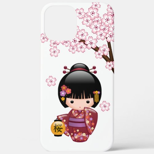 Sakura Kokeshi Doll _ Cute Japanese Geisha Girl iPhone 12 Pro Max Case