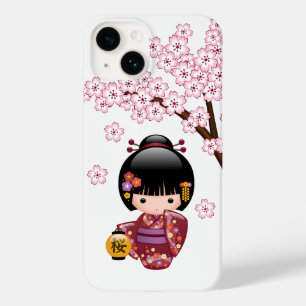 Sakura Kokeshi Doll - Cute Japanese Geisha Girl Case-Mate iPhone 14 Case