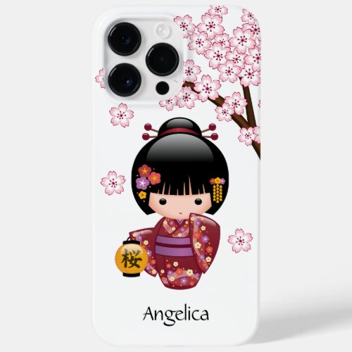 Sakura Kokeshi Doll _ Cute Japanese Geisha Girl Case_Mate iPhone 14 Pro Max Case