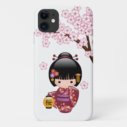 Japanese Red Sakura Kokeshi Doll iphone 11 case Japanese Red Sakura Kokeshi Doll iphone 11 case