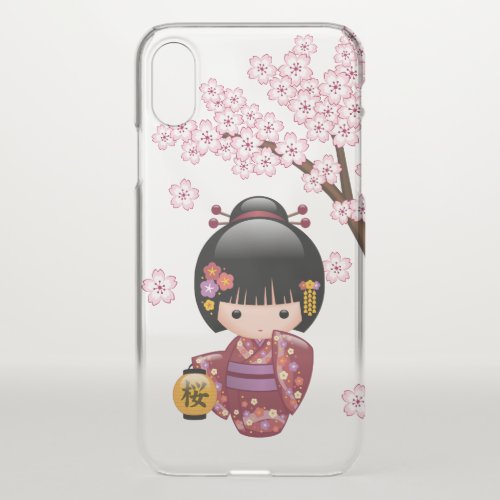 Sakura Kokeshi Doll _ Geisha Girl iPhone X Case