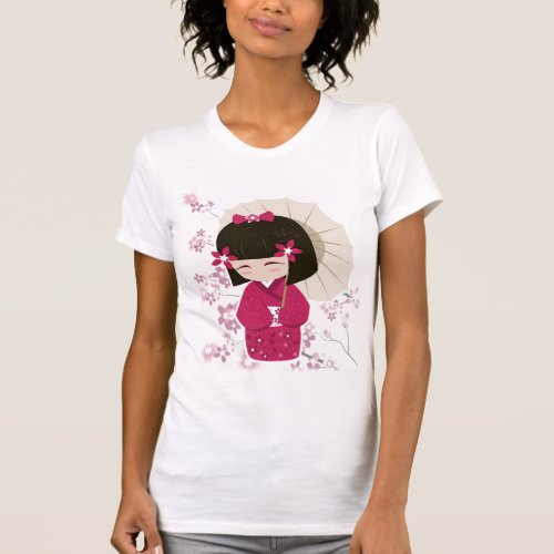 Sakura Kokeshi Doll T_Shirt