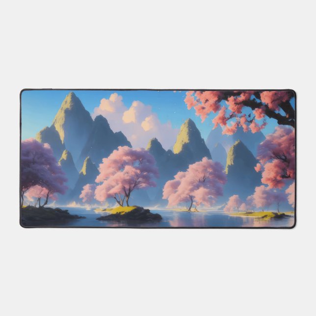 sakura lake landscape desk mat (Front)
