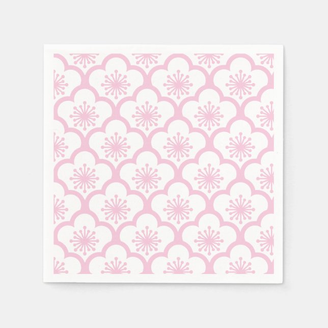 Sakura Light Pink - White Napkins (Front)